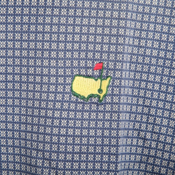 Amen Corner Masters Golf Polo Shirt Mens XL Blue Geometric Short Sleeve - Picture 3 of 11